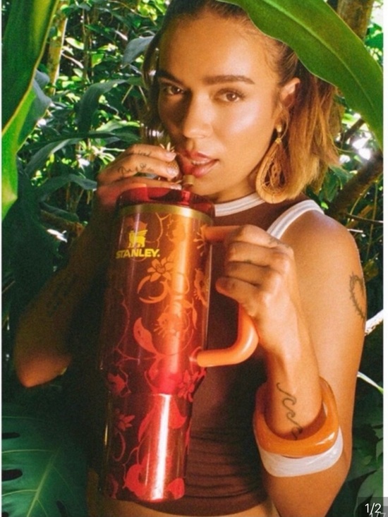 Stanley Other - Stanley Karol G edition  Red and Orange Metallic Travel Mug with Orange Handle